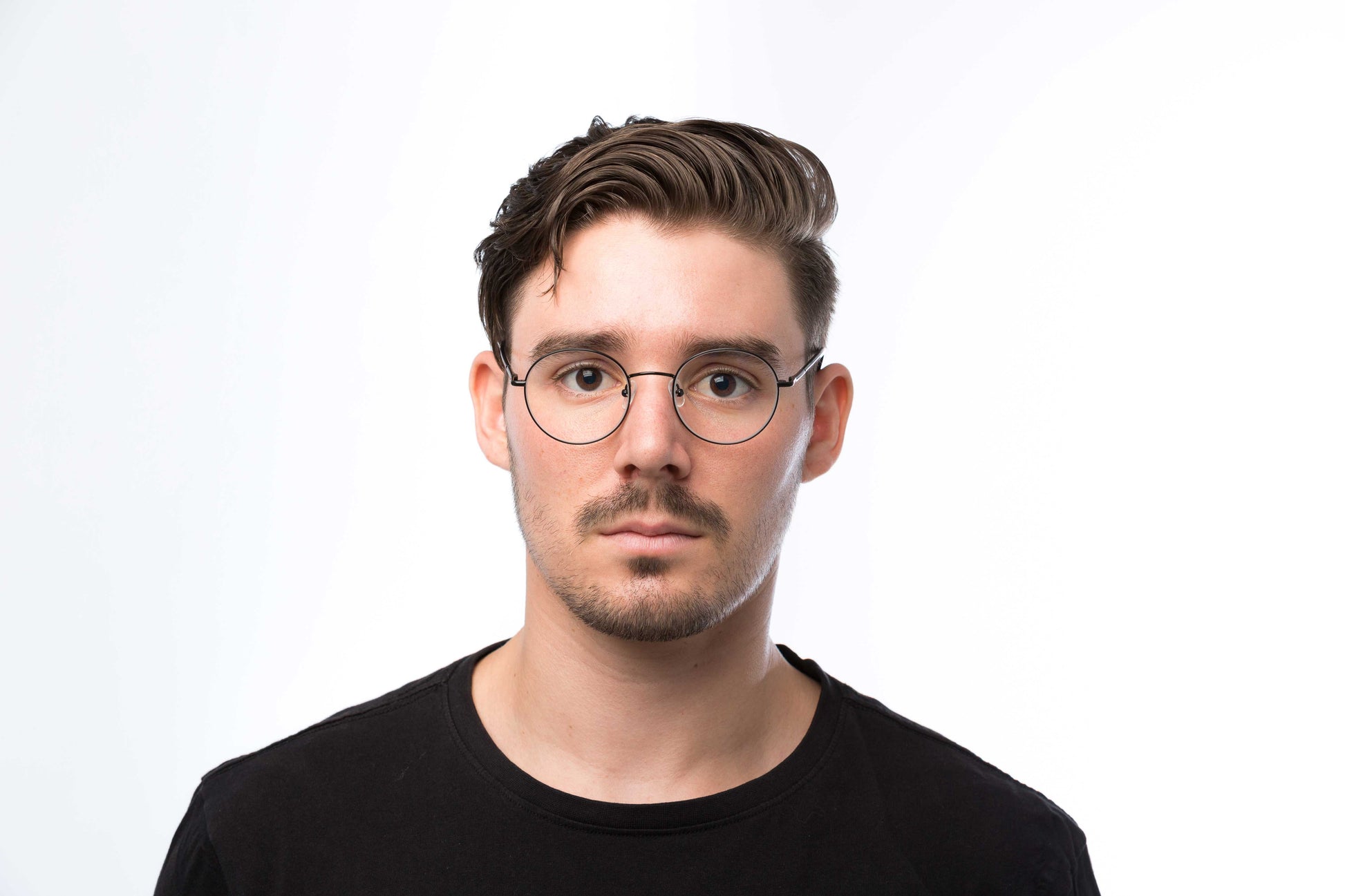Man Wearing Lennon Computer Glasses Readers